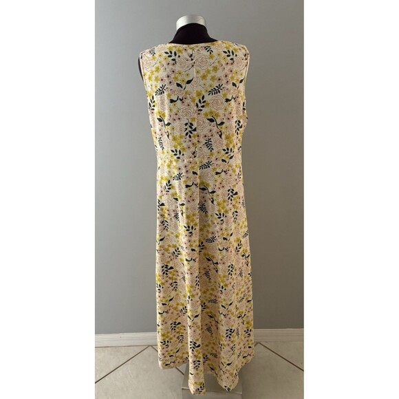 Duluth Trading Co Maxi Dress Womens L Yellow Floral Prairie To ‘n’ Flow High Low - Picture 6 of 15